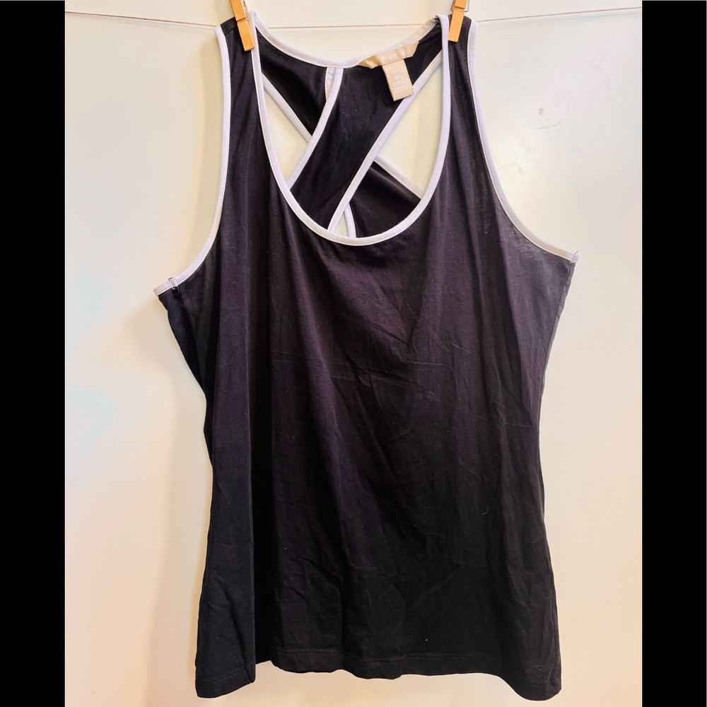 Banana Republic Racerback Black Staple Tank Womens Medium